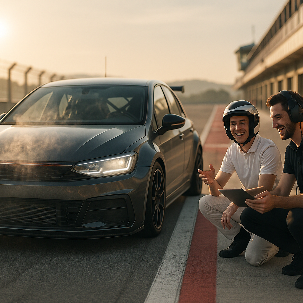 Track car in pit lane with visible radiators illustrating modern engine cooling systems