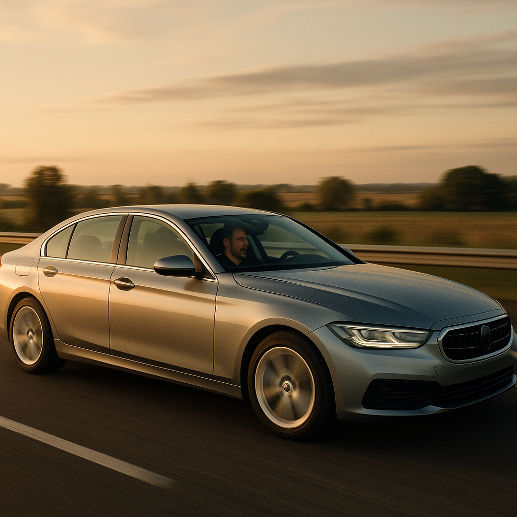 Driver enjoying a quiet motorway cruise thanks to effective car sound deadening in the cabin