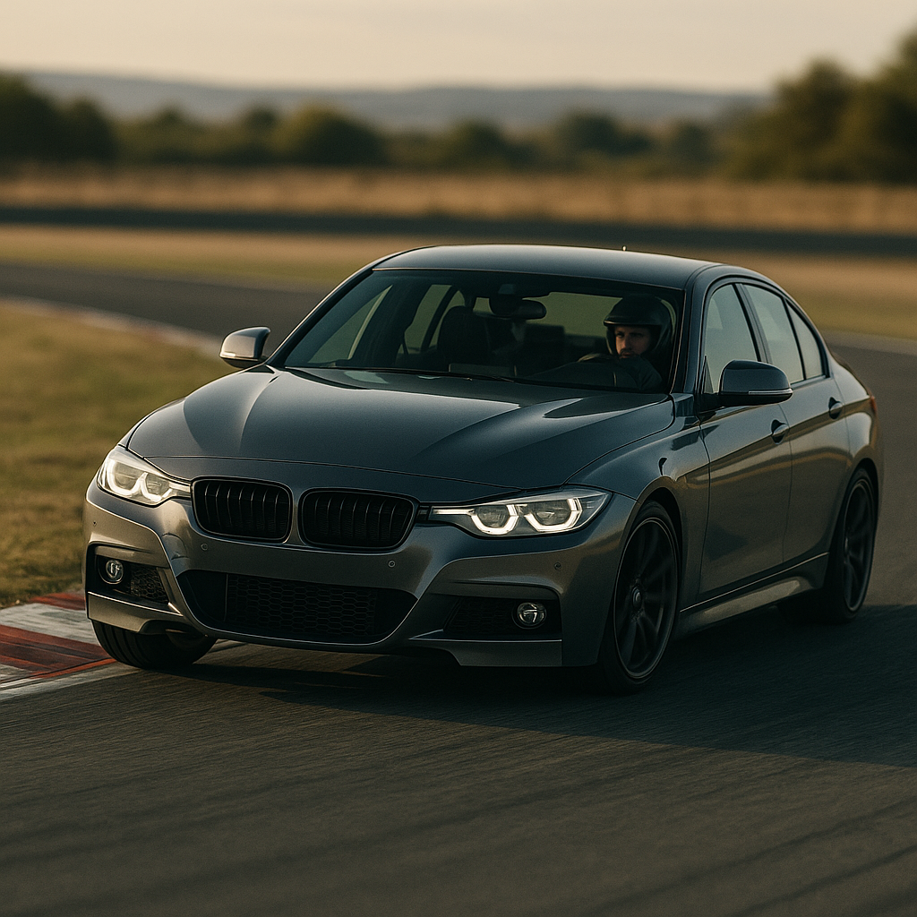 Performance saloon maintaining flat cornering on track due to Continuous Damping Control suspension